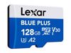 Fotografija izdelka Spominska kartica Lexar BLUE PLUS, Micro SDXC, 128GB, 170MB/s, U3, V30, A2, UHS-I, z adapterjem