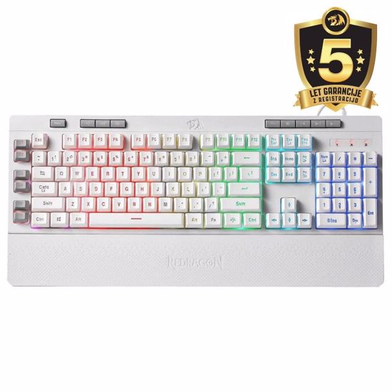 Fotografija izdelka REDRAGON SHIVA K512 RGB WHITE tipkovnica bele barve