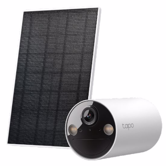 Fotografija izdelka TP-LINK Tapo C410 KIT WiFi 2K 3MP zunanja brezžična baterijska solarni panel bela nadzorna kamera