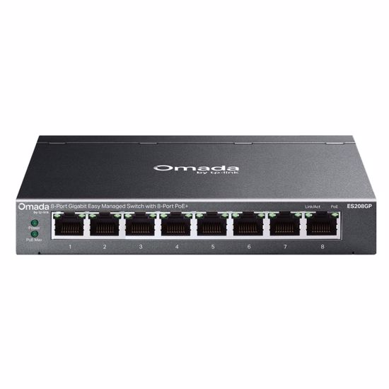 Fotografija izdelka TP-LINK Omada ES208GP 8-port gigabit 8xPoE+ managed mrežno stikalo-switch