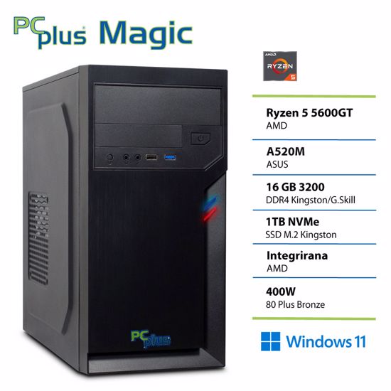 Fotografija izdelka PCPLUS Magic Ryzen 5 5600GT 16GB 1TB Windows 11 Home namizni računalnik