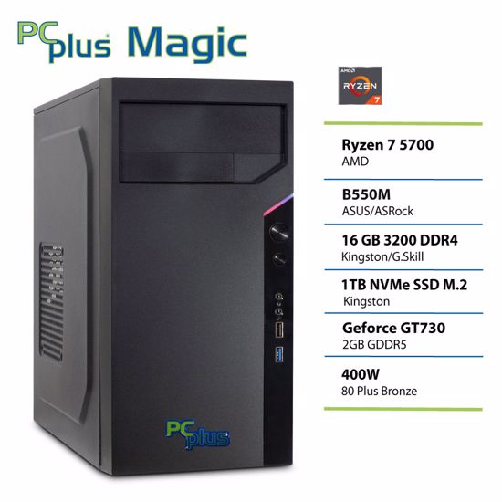 Fotografija izdelka PCPLUS Magic Ryzen 7 5700 16GB 1TB SSD GT730 namizni računalnik