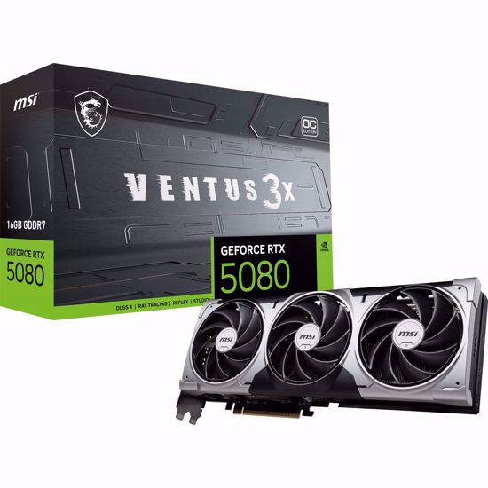 Fotografija izdelka MSI GeForce RTX 5080 VENTUS 3X OC 16GB GDDR7 (DLSS 4, 3x DisplayPort, 1x HDMI 2.1)