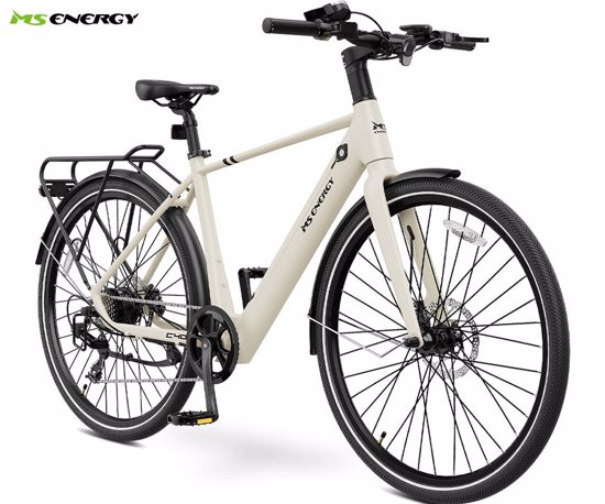 Fotografija izdelka MS ENERGY C40 električno kolo, cestno / mestno, 27.5" pnevmatike, 250W motor, 360Wh 36V 10Ah baterija, do 60km, SHIMANO 8-prestav, disk zavore, LCD zaslon, LED osvetlitev, zadnji nosilec, aplikacija