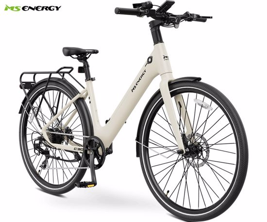 Fotografija izdelka MS ENERGY C30 električno kolo, cestno / mestno, 27.5" pnevmatike, 250W motor, 360Wh 36V 10Ah baterija, do 60km, SHIMANO 8-prestav, disk zavore, LCD zaslon, LED osvetlitev, zadnji nosilec, aplikacija