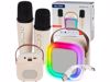 Fotografija izdelka BLOW KIDS KARAOKE komplet, brezžični zvočnik + 2x brezžični mikrofon, Bluetooth 5.3, polnilna baterija, USB / microSD / AUX, RGB LED osvetlitev, ročaj, bež (Cream Beige)