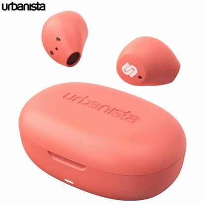 Fotografija izdelka URBANISTA LISBON brezžične slušalke, Bluetooth 5.2, TWS, do 27 ur predvajanja, oranžne (Coral Peach)