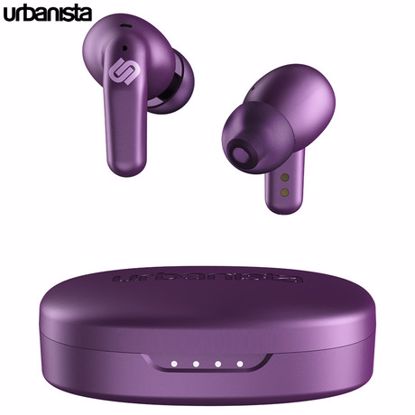 Fotografija izdelka URBANISTA SEOUL brezžične slušalke, Bluetooth® 5.2, TWS, do 32 ur predvajanja, upravljanje na dotik, brezžično polnjenje, nizka zakasnitev, vijolične (Vivid Purple)