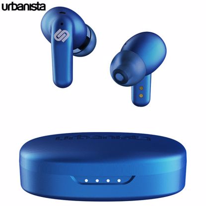 Fotografija izdelka URBANISTA SEOUL brezžične slušalke, Bluetooth® 5.2, TWS, do 32 ur predvajanja, upravljanje na dotik, brezžično polnjenje, nizka zakasnitev, modre (Electric Blue)