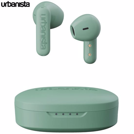 Fotografija izdelka URBANISTA COPENHAGEN brezžične slušalke, Bluetooth® 5.2, TWS, do 32 ur predvajanja, upravljanje na dotik, IPX4 vodoodpornost, USB Type-C, zelene (Sage Green)