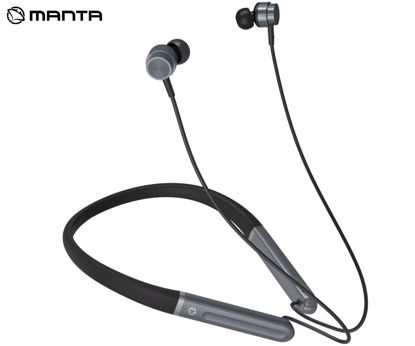 Fotografija izdelka MANTA MNH02 OLYMPIC II brezžične ušesne slušalke, Bluetooth 5.3, ENC, Game Mode, polnilna baterija, do 30 ur, 4x mikrofon, USB Type-C, črno-sive (Titan Steel)