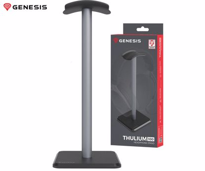 Fotografija izdelka GENESIS THULIUM 100 stojalo za slušalke, protizdrsna podlaga, kovina, 245x100x100mm, sivo (Gun Metal)