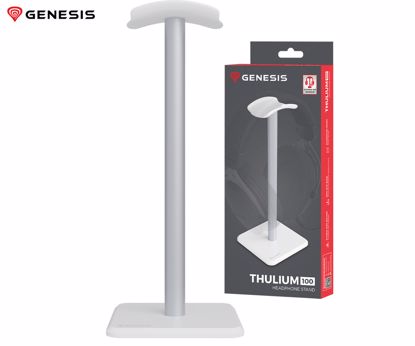 Fotografija izdelka GENESIS THULIUM 100 stojalo za slušalke, protizdrsna podlaga, kovina, 245x100x100mm, belo (Howlite White)
