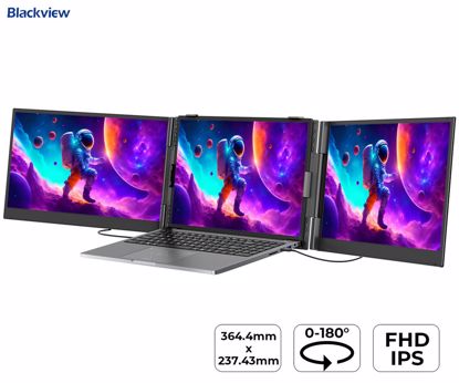 Fotografija izdelka Blackview DCM8 dvojni zaslon / monitor za prenosnik, 39cm (15.3"), Full HD, 60Hz, IPS, 300nit, 100% sRGB, HDMI / USB-C, univerzalna združljivost, 180° nastavljiv kot, Quick-Fit montaža, Low Blue Light