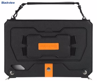 Fotografija izdelka Blackview C02 3v1 ovitek / naramni trak / stojalo, za model ACTIVE 8 PRO, trpežen material, nastavljiva dolžina, oblazinjeno usnje, ergonomska oblika, črn