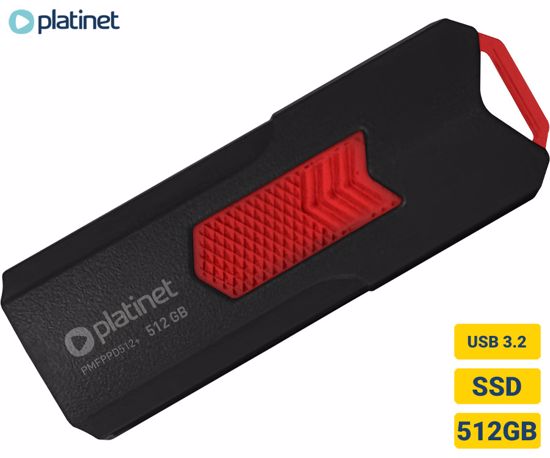 Fotografija izdelka PLATINET PMFPPD512+ prenosni SSD disk, 512GB, USB 3.2 Gen2, 400MB/s, HYPERSPEED, najhitrejši in najmanjši na svetu