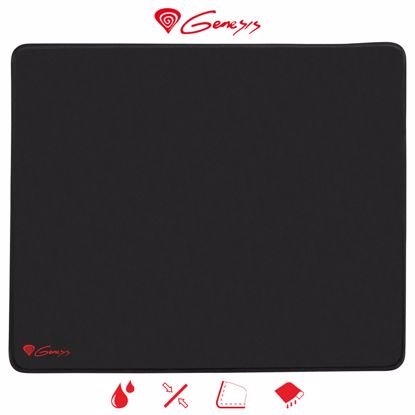 Fotografija izdelka GENESIS Gaming podloga CARBON 500 L LOGO, vodoodporna, zaščiteni robovi, 400x330mm, črna