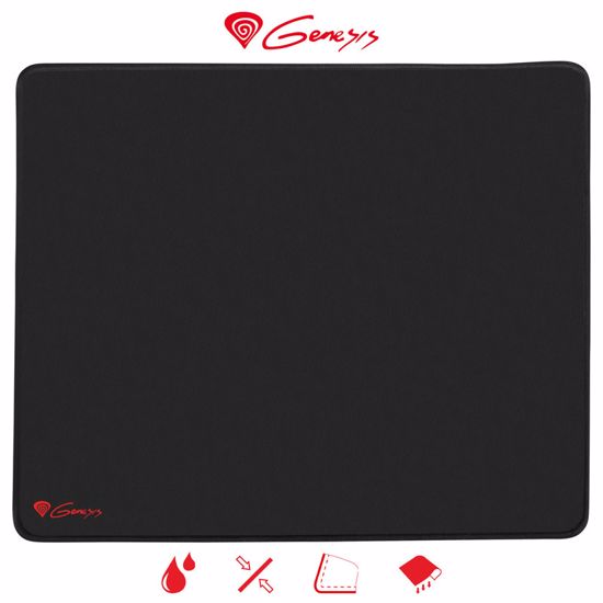 Fotografija izdelka GENESIS Gaming podloga CARBON 500 L LOGO, vodoodporna, zaščiteni robovi, 400x330mm, črna