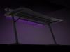 Fotografija izdelka GENESIS HOLM 510 RGB gaming miza, profesionalna, ergonomska, RGB LED osvetlitev, stojala za zvočnike, nosilci za pijačo / gamepad / slušalke, 3x USB Type-A vhod, brezžični polnilec, karbon stil, črna