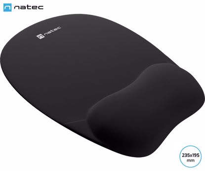 Fotografija izdelka Natec CHIPMUNK podloga za miško, ergonomska, spominska pena, 235x195mm, črna