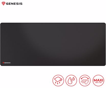 Fotografija izdelka GENESIS CARBON 500 ULTRA LOGO podloga za miško, gaming / pisarniška, 1100x450mm, vodoodporna, gladka površina, zaščiteni prešiti robovi, protizdrsna, črna
