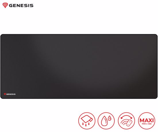 Fotografija izdelka GENESIS CARBON 500 ULTRA LOGO podloga za miško, gaming / pisarniška, 1100x450mm, vodoodporna, gladka površina, zaščiteni prešiti robovi, protizdrsna, črna