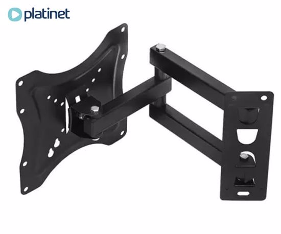 Fotografija izdelka PLATINET OMEGA OUTV200FM nosilec / roka za TV sprejemnik ali monitor, 14"-45", naklon +15°/-15°, vrtenje +90°/-90°, do 25kg, VESA standard do 200x200, jeklo, črn