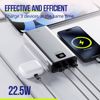 Fotografija izdelka ALLITY APB-100 powerbank polnilna baterija, 20.000mAh, 22.5W, 1x USB-C, 2x USB-A, LCD zaslon, Power Delivery, Quick Charge, Plug&Play, siva