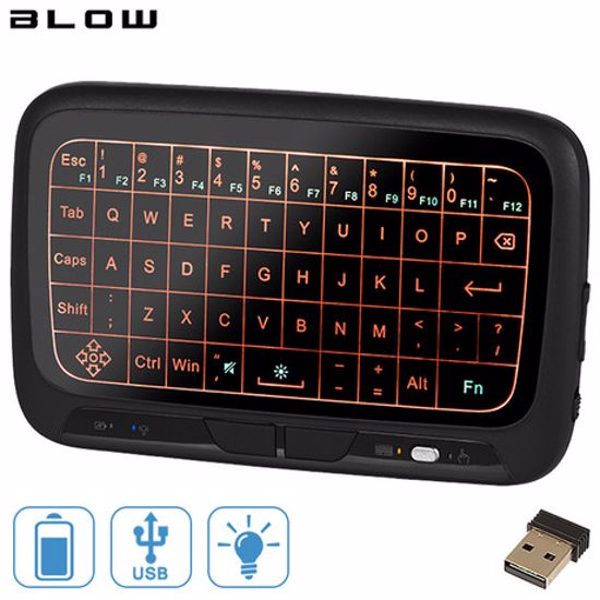 Fotografija izdelka Brezžična mini QUERTY tipkovnica/daljinec TOUCH BLOW mini KS-4, WiFi 2.4GHz, vgrajena baterija, na dotik, do 10m