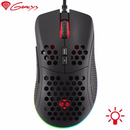 Fotografija izdelka GENESIS Krypton 550, profi gaming optična miška, RGB osvetlitev, 7 prog. tipk, 8.000dpi, spomin, aplikacija, črna