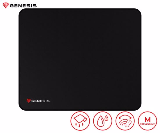 Fotografija izdelka GENESIS CARBON 500 M LOGO podloga za miško, gaming, 300x250mm, vodoodporna, gladka površina, zaščiteni robovi, protizdrsna, črna