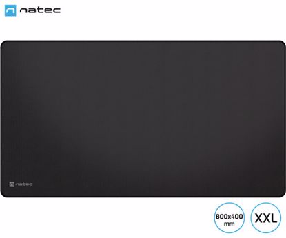 Fotografija izdelka Natec COLORS XXL podloga za miško, 800x400mm, vodoodporna, gladka površina, protizdrsna podlaga, prešiti robovi, črna (Obsidian Black)