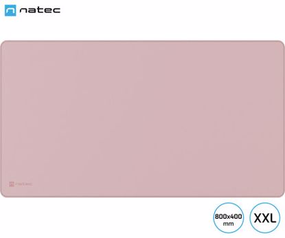 Fotografija izdelka Natec COLORS XXL podloga za miško, 800x400mm, vodoodporna, gladka površina, protizdrsna podlaga, prešiti robovi, roza (Misty Rose)