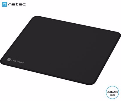 Fotografija izdelka Natec COLORS M podloga za miško, 300x250mm, vodoodporna, gladka površina, protizdrsna podlaga, prešiti robovi, črna (Obsidian Black)
