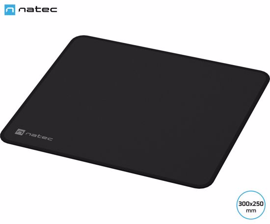 Fotografija izdelka Natec COLORS M podloga za miško, 300x250mm, vodoodporna, gladka površina, protizdrsna podlaga, prešiti robovi, črna (Obsidian Black)