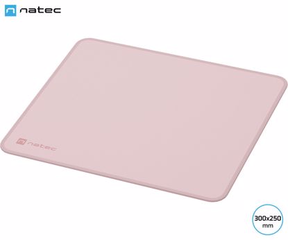 Fotografija izdelka Natec COLORS M podloga za miško, 300x250mm, vodoodporna, gladka površina, protizdrsna podlaga, prešiti robovi, roza (Misty Rose)