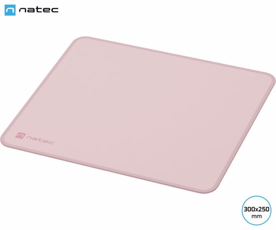 Fotografija izdelka Natec COLORS M podloga za miško, 300x250mm, vodoodporna, gladka površina, protizdrsna podlaga, prešiti robovi, roza (Misty Rose)