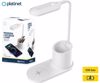 Fotografija izdelka PLATINET PDL1930 namizna LED svetilka, do 530 lumnov, nastavljiva svetlost, upogljiv vrat, brezžični polnilec, vgrajeno stojalo, IP20 odpornost, USB Type-C, 150cm kabel, 38x17.5x8cm, bela