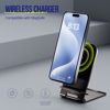 Fotografija izdelka ALLITY AWC-100-15W brezžični polnilec / stojalo, univerzalni, 15W brezžično polnjenje, Qi tehnologija, nastavljiv naklon, USB-C, priložen kabel, siv (Graphite)