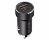 Fotografija izdelka FOREVER CC-06 avto polnilec, 20W, 12-24V, 1x USB Type-A, 1x USB Type-C, univerzalna kompatibilnost, Power Delivery, Quick Charge, + kabel, črn