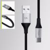 Fotografija izdelka ALLITY AUC-01 kabel, USB-A na USB-C, 60W, 3A, 1m, univerzalni, polnjenje / napajanje / prenos podatkov, Plug&Play, najlon, +Velcro trak, črn