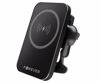 Fotografija izdelka FOREVER MACH-100 magnetni avto nosilec / polnilec za telefon, 2v1, 15W brezžično polnjenje, Apple, MagSafe, 360° vrtenje, črn