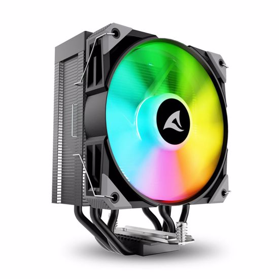 Fotografija izdelka SHARKOON CPU A40 RGB BLACK AIR COOLER 120mm PWM 220W procesorski hladilnik