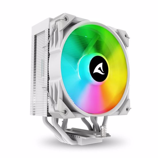 Fotografija izdelka SHARKOON CPU A40 RGB WHITE AIR COOLER 120mm PWM 220W procesorski hladilnik