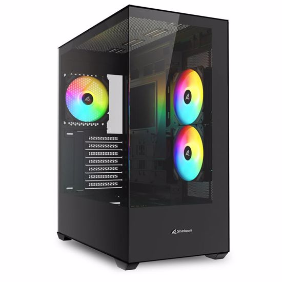 Fotografija izdelka SHARKOON SK6 ARGB midiATX okno črno ohišje