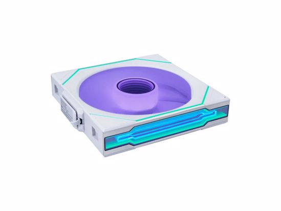 Fotografija izdelka Ventilator za ohišje Lian Li UNI FAN SL-INF Wireless 140 Reverse Blade ARGB, PWM, 140mm, bel