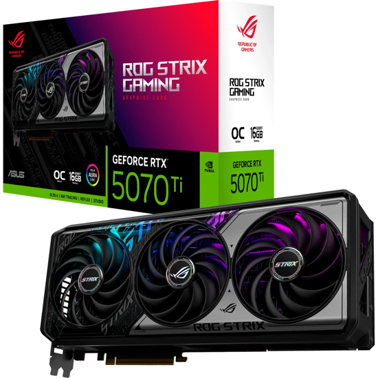 Fotografija izdelka Asus GeForce RTX 5070 Ti ROG Strix GAMING OC 16GB GDDR7 (DLSS 4, 3x DisplayPort, 2x HDMI 2.1)
