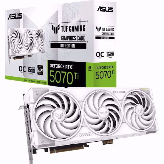 Fotografija izdelka Asus GeForce RTX 5070 Ti TUF BTF OC 16GB GDDR7 WHITE Edition (DLSS 4, 3x DisplayPort, 2x HDMI 2.1)