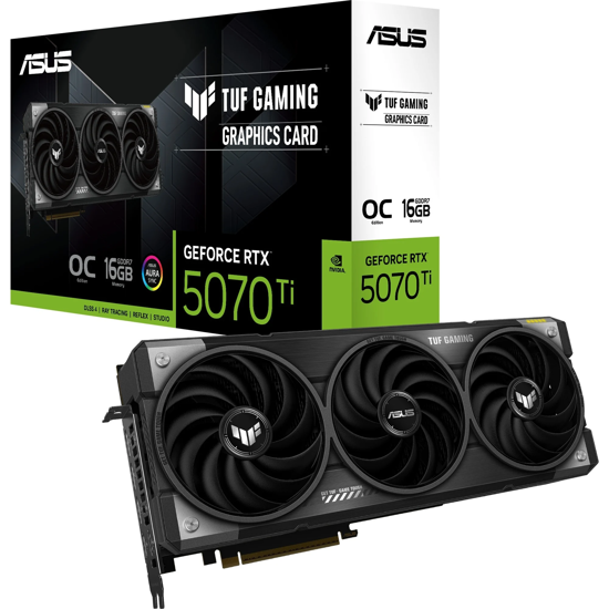 Fotografija izdelka Asus GeForce RTX 5070 Ti TUF GAMING OC 16GB GDDR7 (DLSS 4, 3x DisplayPort, 2x HDMI 2.1)
