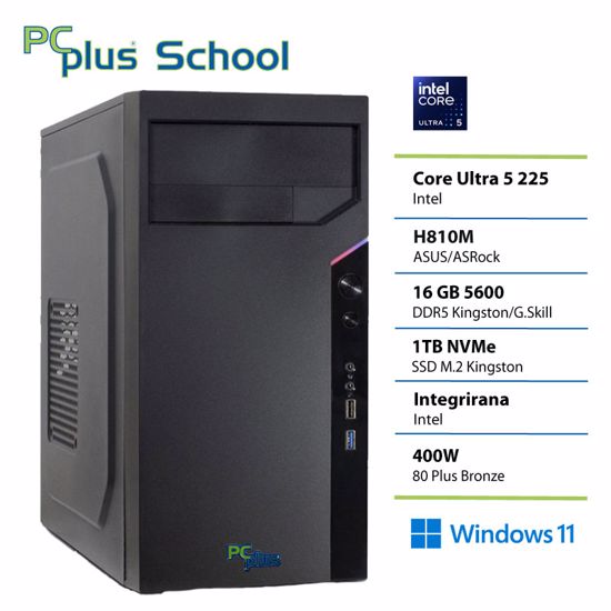 Fotografija izdelka PCPLUS School Ultra 5 225 16GB 1TB Windows 11 PRO EDU (samo za izobraževalne ustanove) namizni računalnik